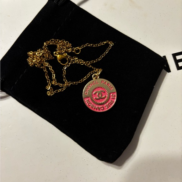 Chanel Pink and Gold Zipper Pull Charm Pendant - Picture 3 of 3